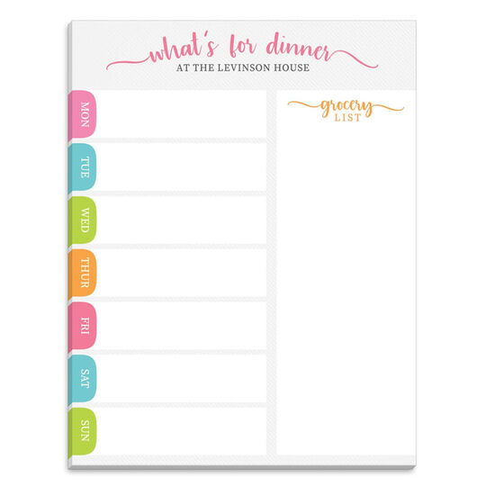 Rainbow Tabs Vertical Meal Planner